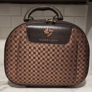 Brown Checkered Men's Travel Bag